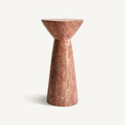 Mesa auxiliar de travertino rojo Mogador