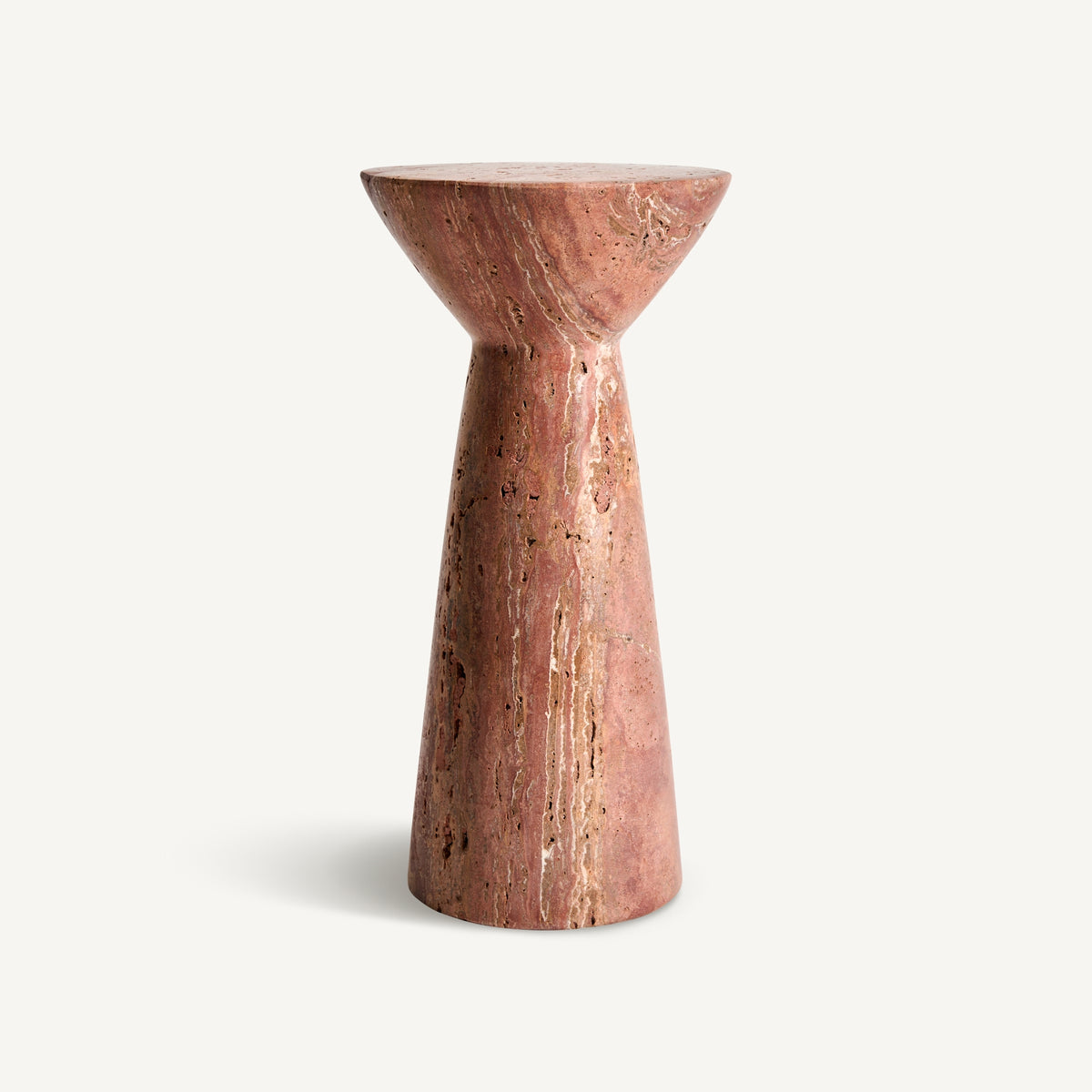 Mesa auxiliar de travertino rojo Mogador