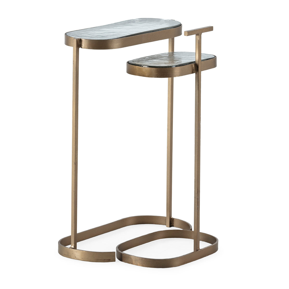 Mesa auxiliar de vidrio y metal Seregno