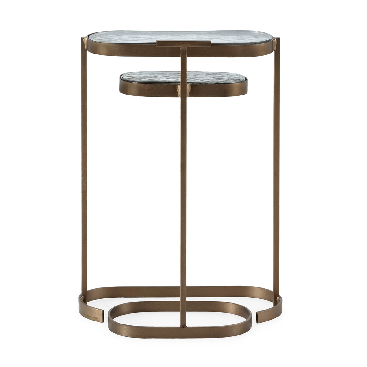 Mesa auxiliar de vidrio y metal Seregno