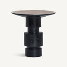 Mesa auxiliar redonda de madera tropical Datilera
