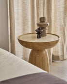 Mesa Auxiliar Ria Roble y Travertino