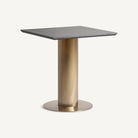 Mesa bistró de acero y porcelánico Yegen 70 x 70 cm