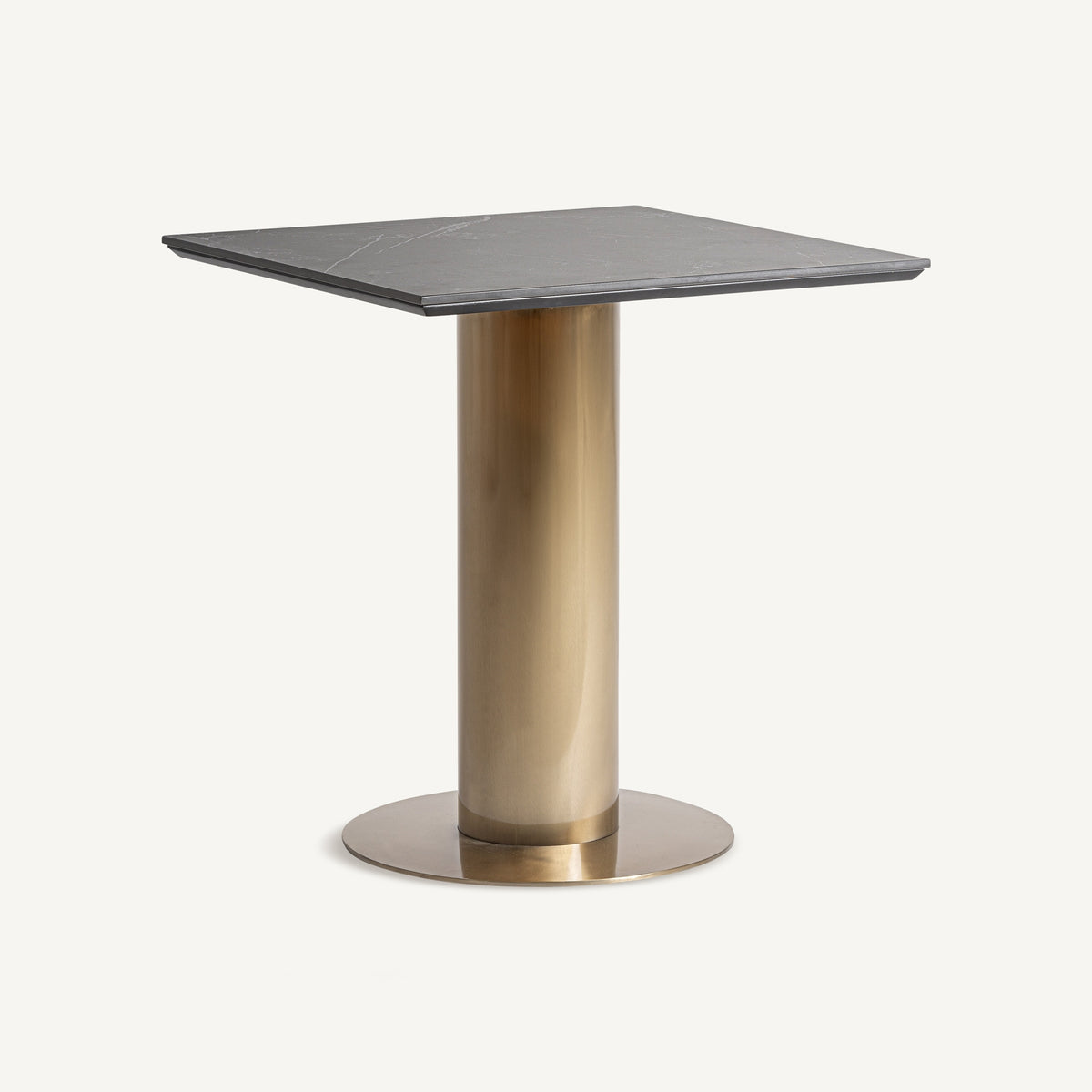 Mesa bistró de acero y porcelánico Yegen 70 x 70 cm
