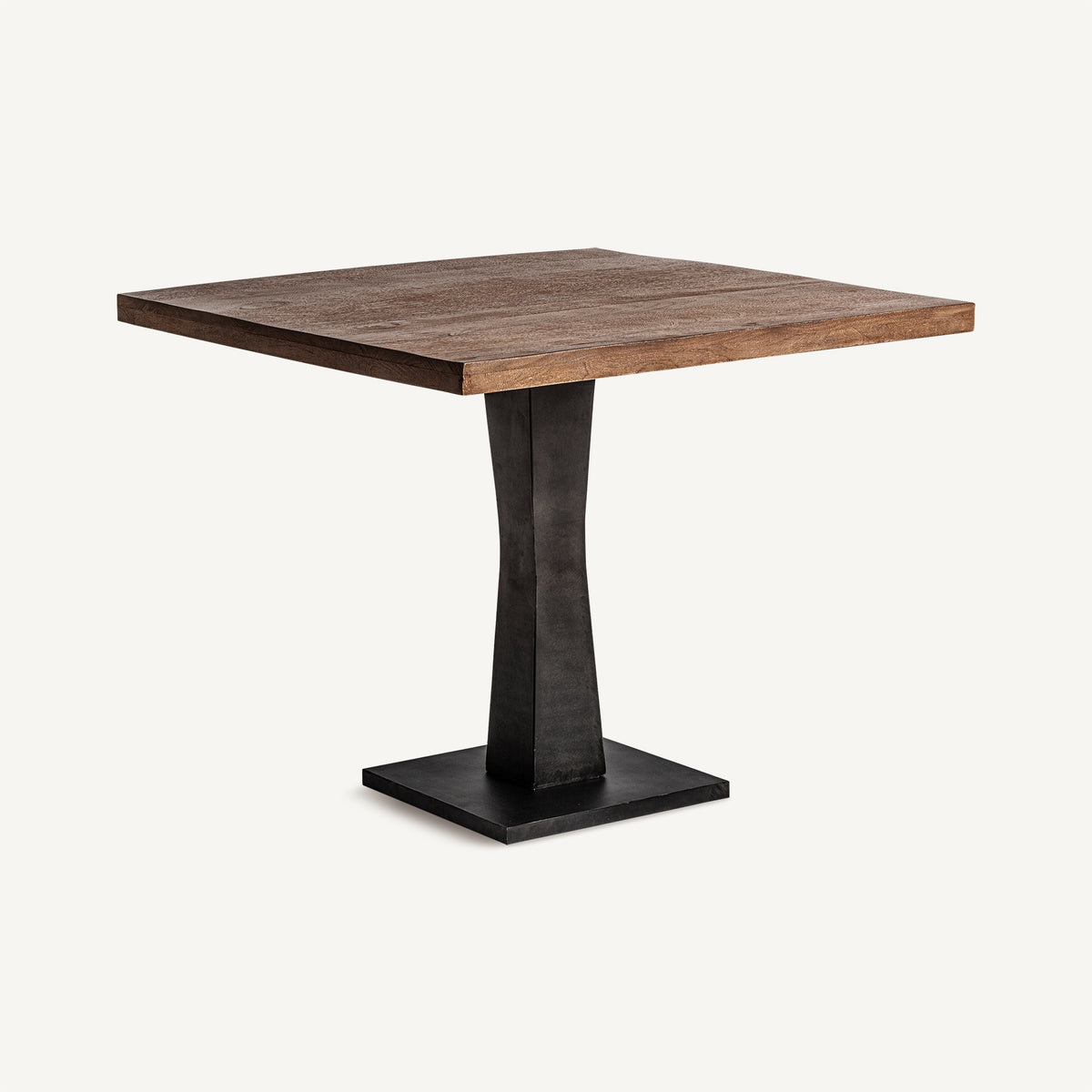 Mesa bistró de mango e hierro Pitres natural 90 x 90 cm