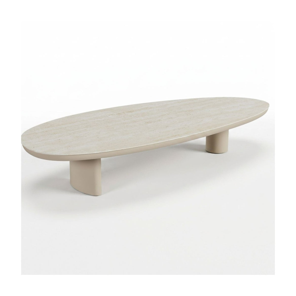 Mesa de centro ovalada de aluminio y porcelánico 180 Boltaña