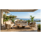 Mesa de centro ovalada de aluminio y porcelánico 180 Boltaña