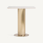 Mesa de bar de porcelánico y acero dorado Orán