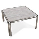Mesa de centro de acero inoxidable y mármol travertino Almendrales