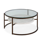 Mesa de centro de cristal, metal y mármol Cármenes