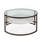 Mesa de centro de cristal, metal y mármol Cármenes