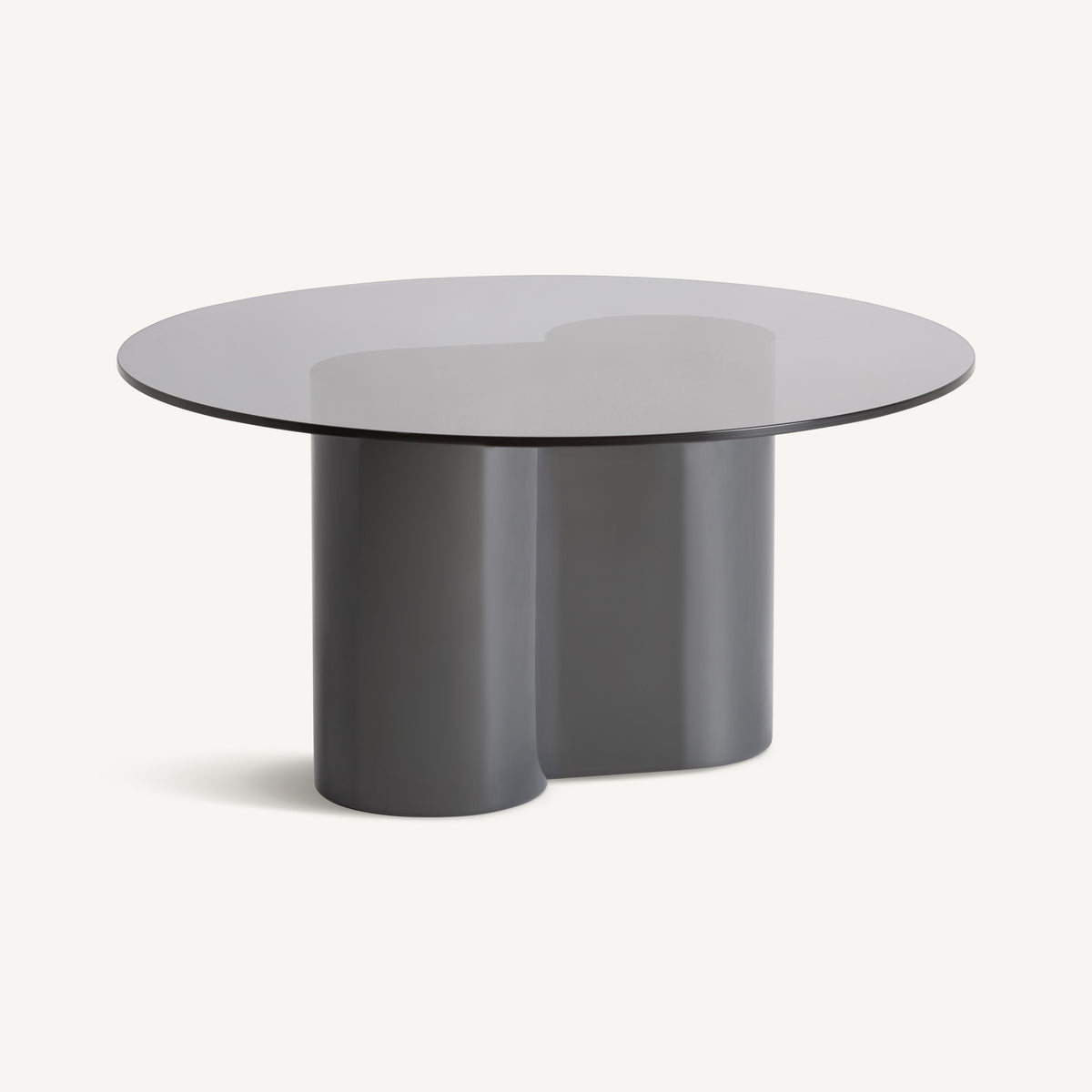 Mesa de centro de cristal y madera lacada Paxos 80 x 80 cm