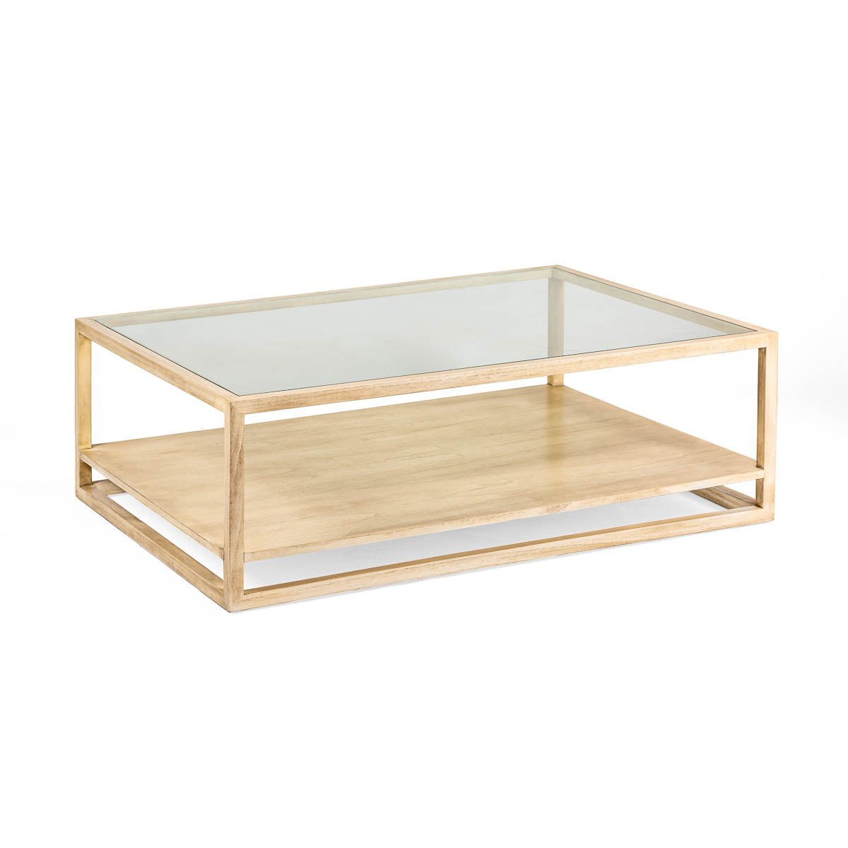 Mesa de centro de cristal y madera Poggioreale