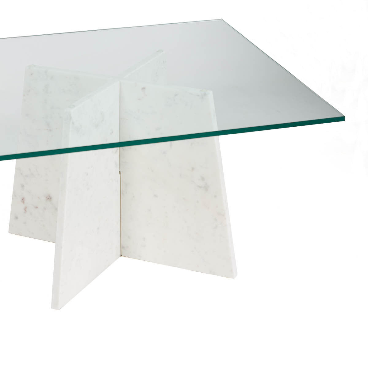 Mesa de centro de cristal y mármol Rota
