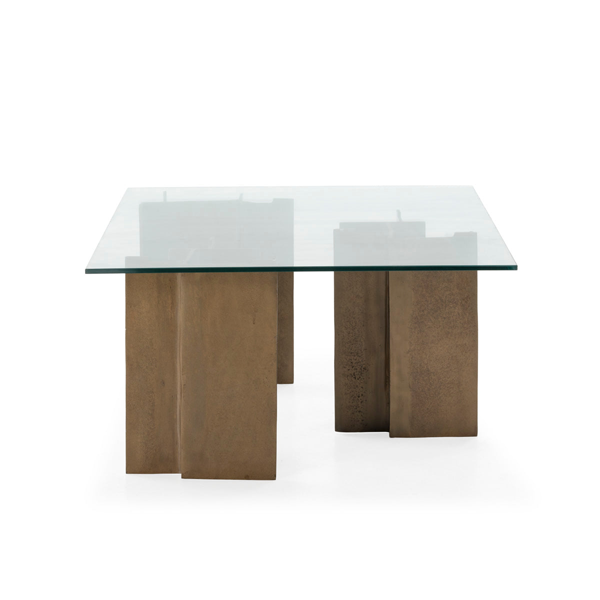 Mesa de centro de cristal y metal Voghera