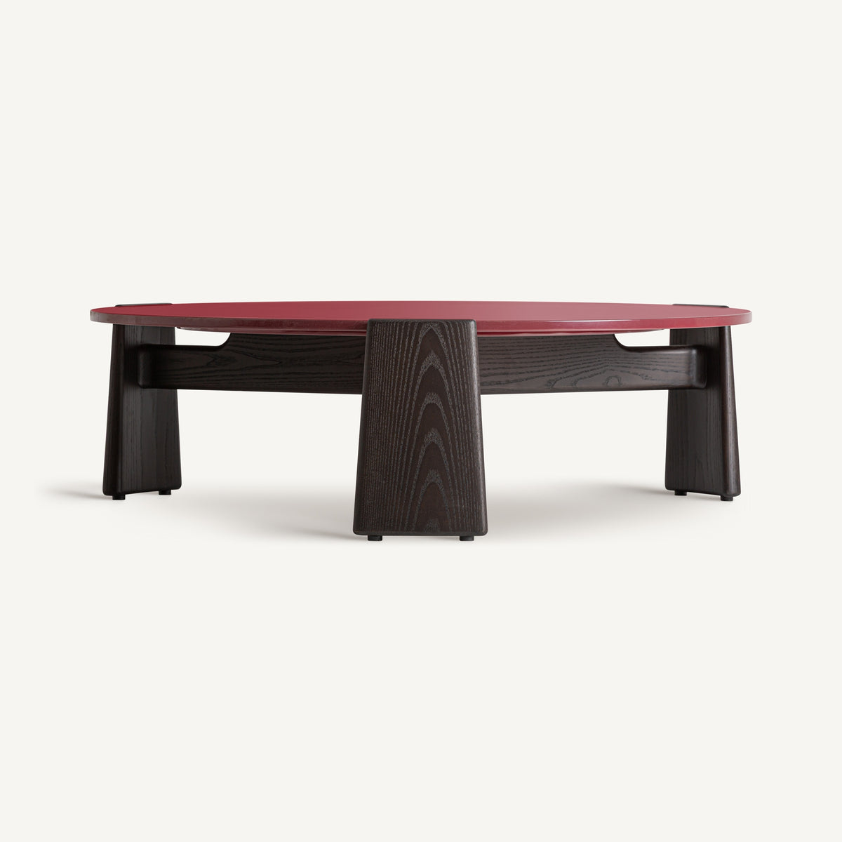 Mesa de centro de DM lacado rojo y fresno negro Espichel