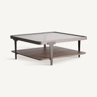 Mesa de centro de fresno y cristal ahumado Tropea