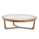 Mesa de centro de madera de cedro y cristal Livadeia