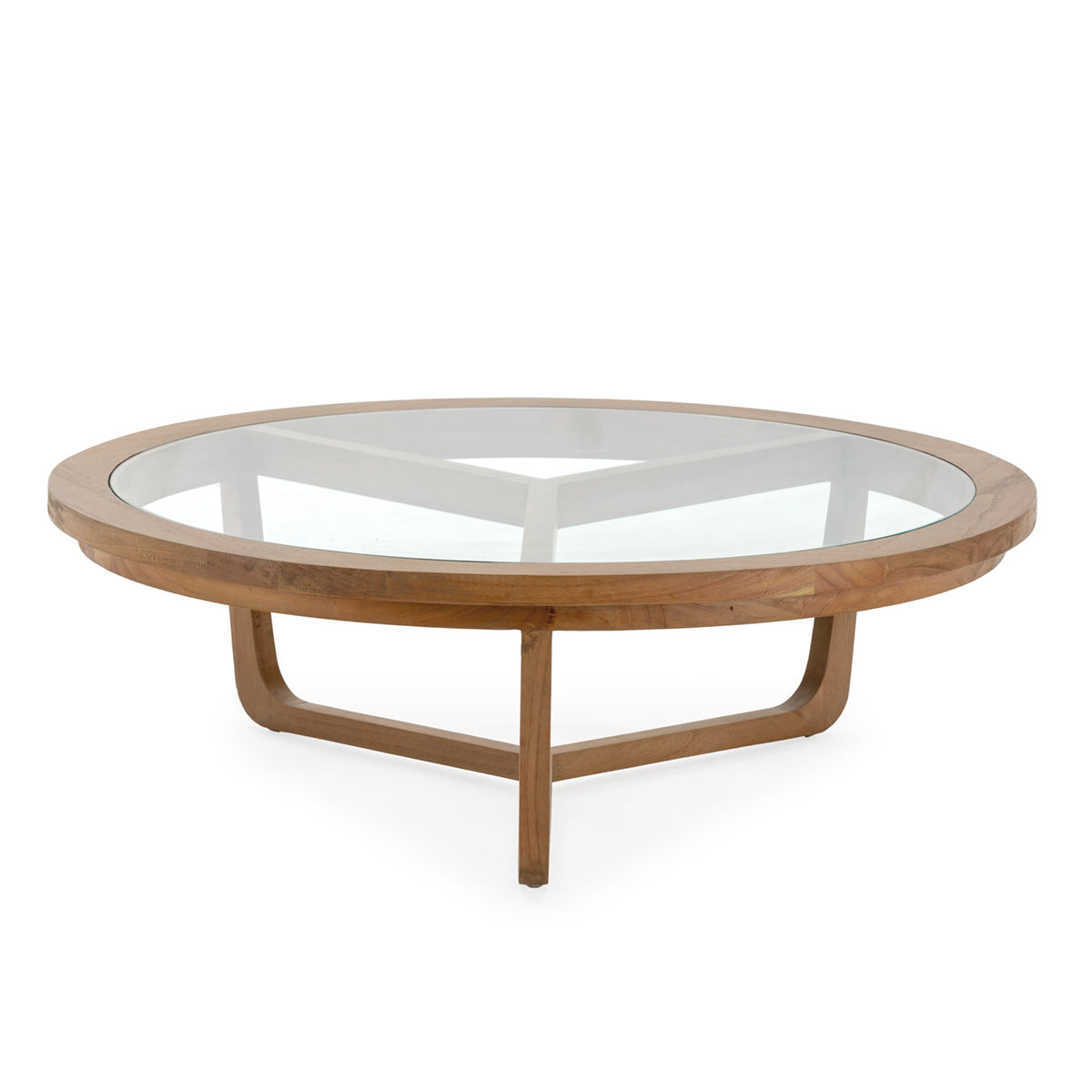 Mesa de centro de madera de cedro y cristal Livadeia
