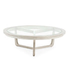 Mesa de centro de madera de cedro y cristal Livadeia