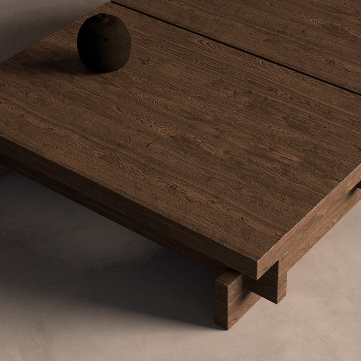 Mesa de centro de madera maciza Polignano 150 x 100 cm
