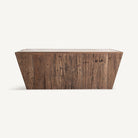 Mesa de centro de madera recuperada y travertino Tellaro