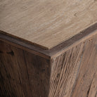 Mesa de centro de madera recuperada y travertino Tellaro