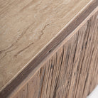 Mesa de centro de madera recuperada y travertino Tellaro
