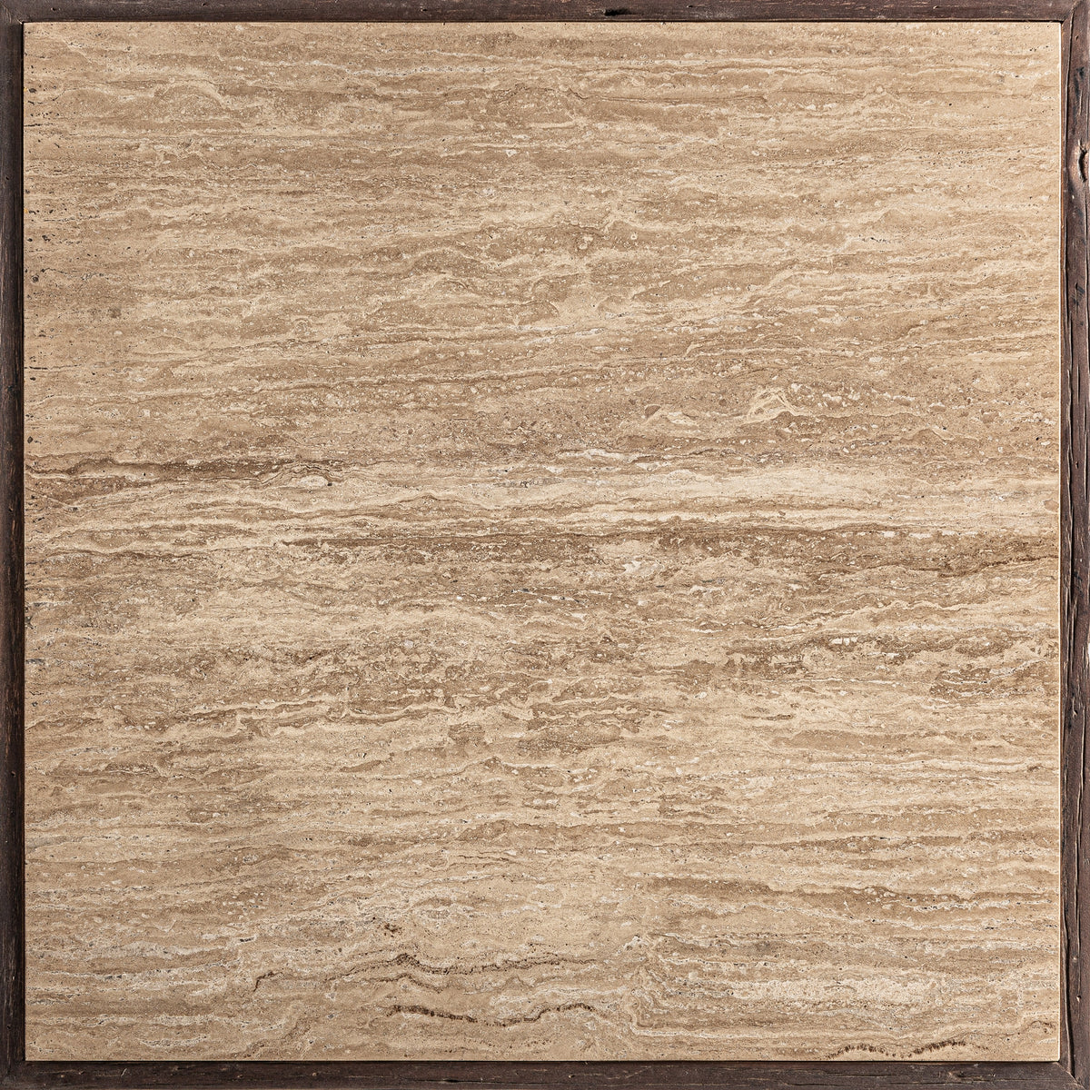 Mesa de centro de madera recuperada y travertino Tellaro