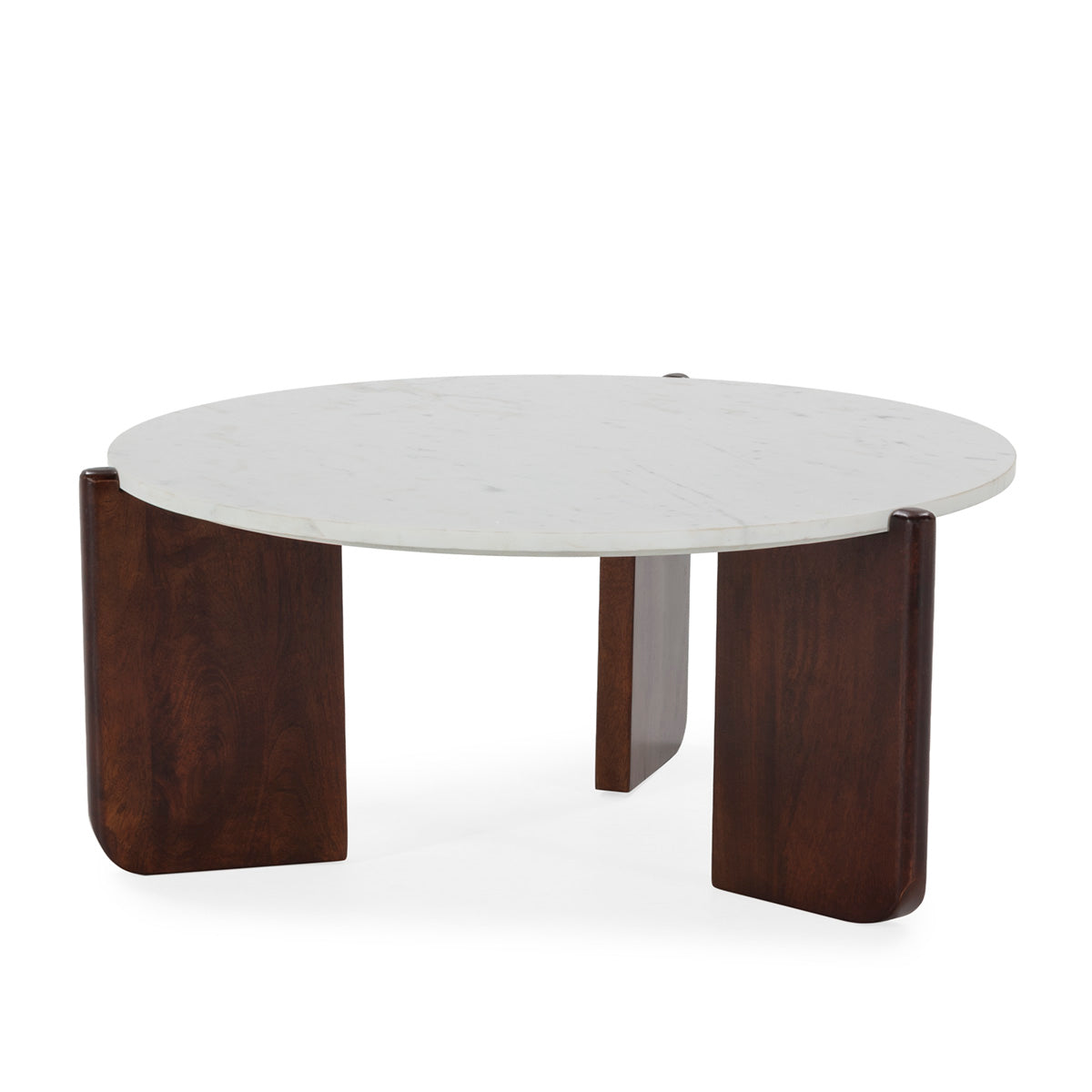 Mesa de centro de madera y mármol Torvaianica