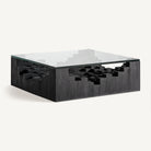Mesa de centro de mango y cristal Panarea 98 cm
