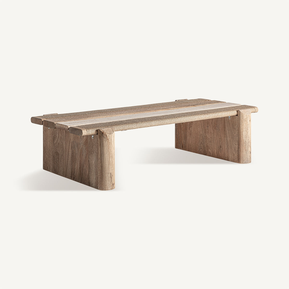 Mesa de centro de mango y mármol Sapri 140 cm
