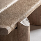 Mesa de centro de mango y mármol Sapri 140 cm