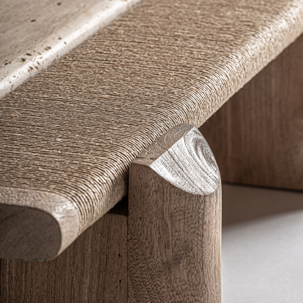 Mesa de centro de mango y mármol Sapri 140 cm