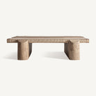 Mesa de centro de mango y mármol Sapri 80 cm