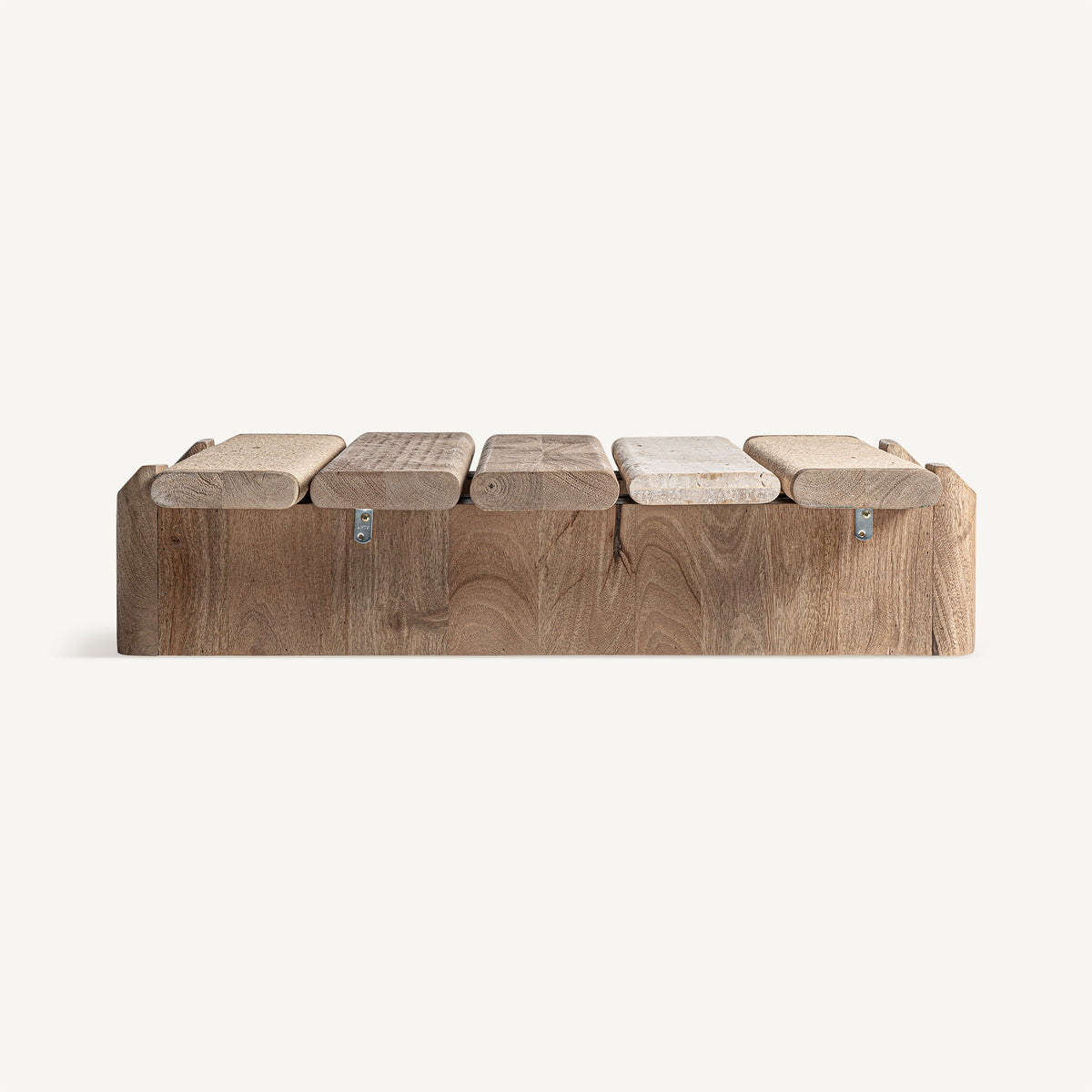 Mesa de centro de mango y mármol Sapri 80 cm