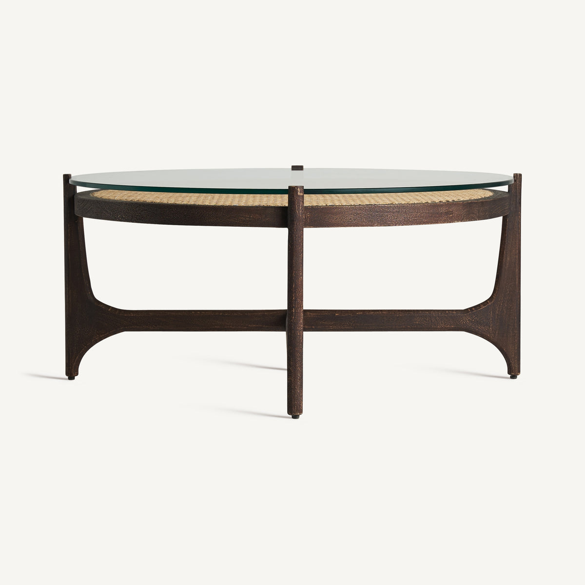 Mesa de centro de mango y ratán Lipari