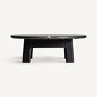 Mesa de centro de mármol negro y roble Restinga 100 x 100 cm
