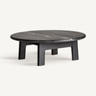 Mesa de centro de mármol negro y roble Restinga 100 x 100 cm