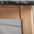 Mesa de centro de mármol negro y roble Restinga 160 x 70 cm