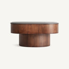 Mesa de centro de mármol sintético y nogal Antiparos 70 x 70 cm