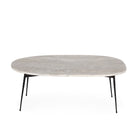 Mesa de centro de mármol travertino y metal Martigues