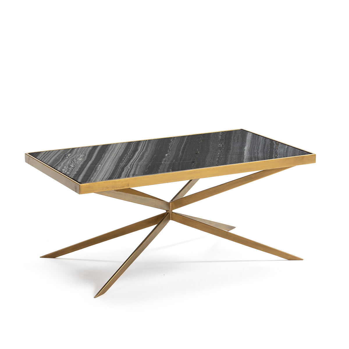 Mesa de centro de mármol y metal Mauguio