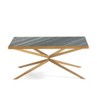 Mesa de centro de mármol y metal Mauguio