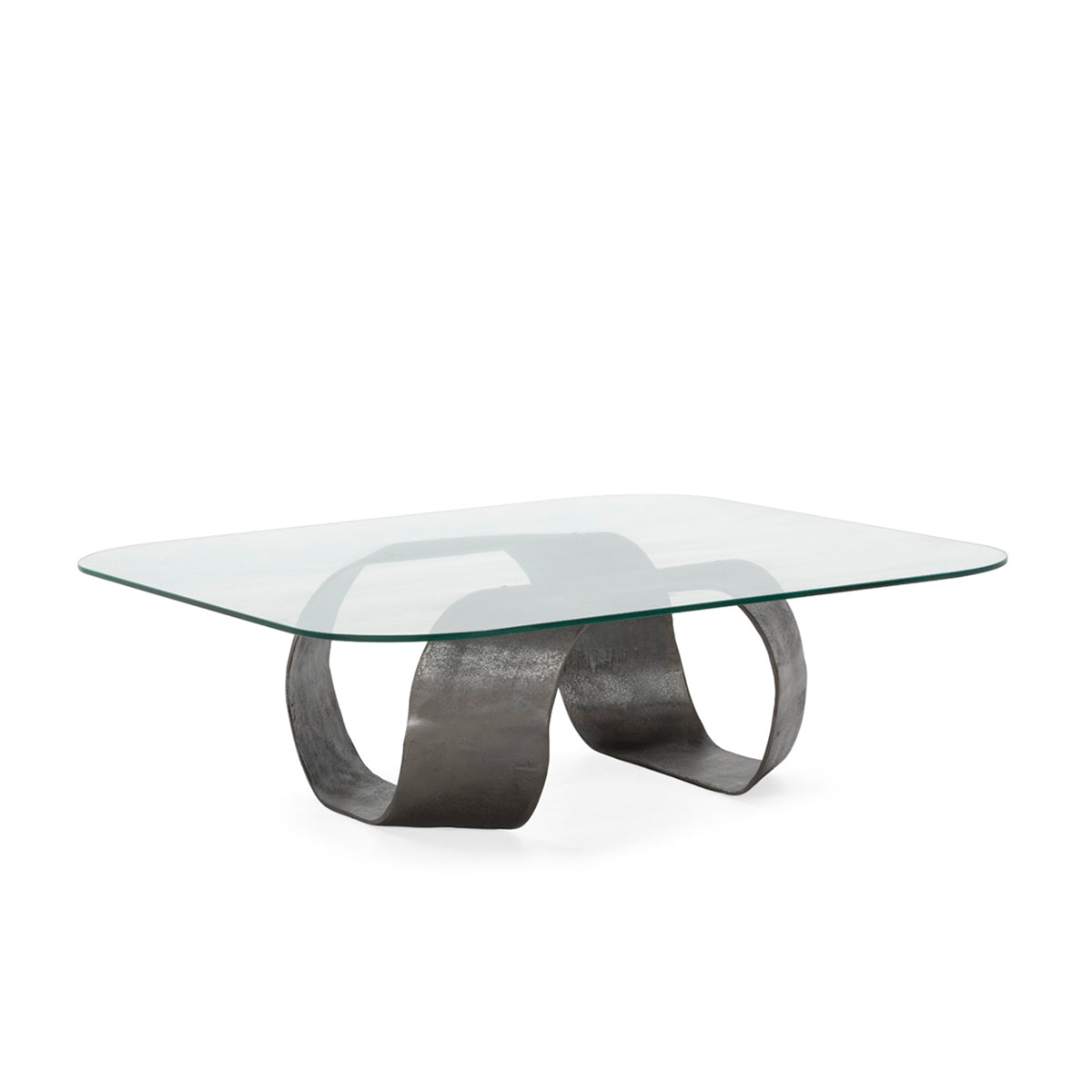 Mesa de centro de metal y cristal Portugalete