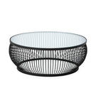 Mesa de centro de metal y cristal Senago