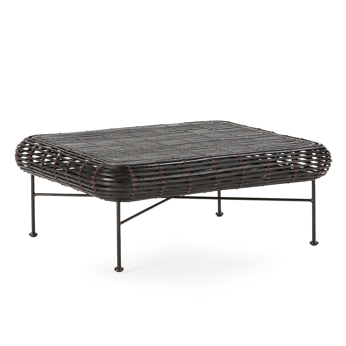 Mesa de centro de mimbre y metal Lingotto