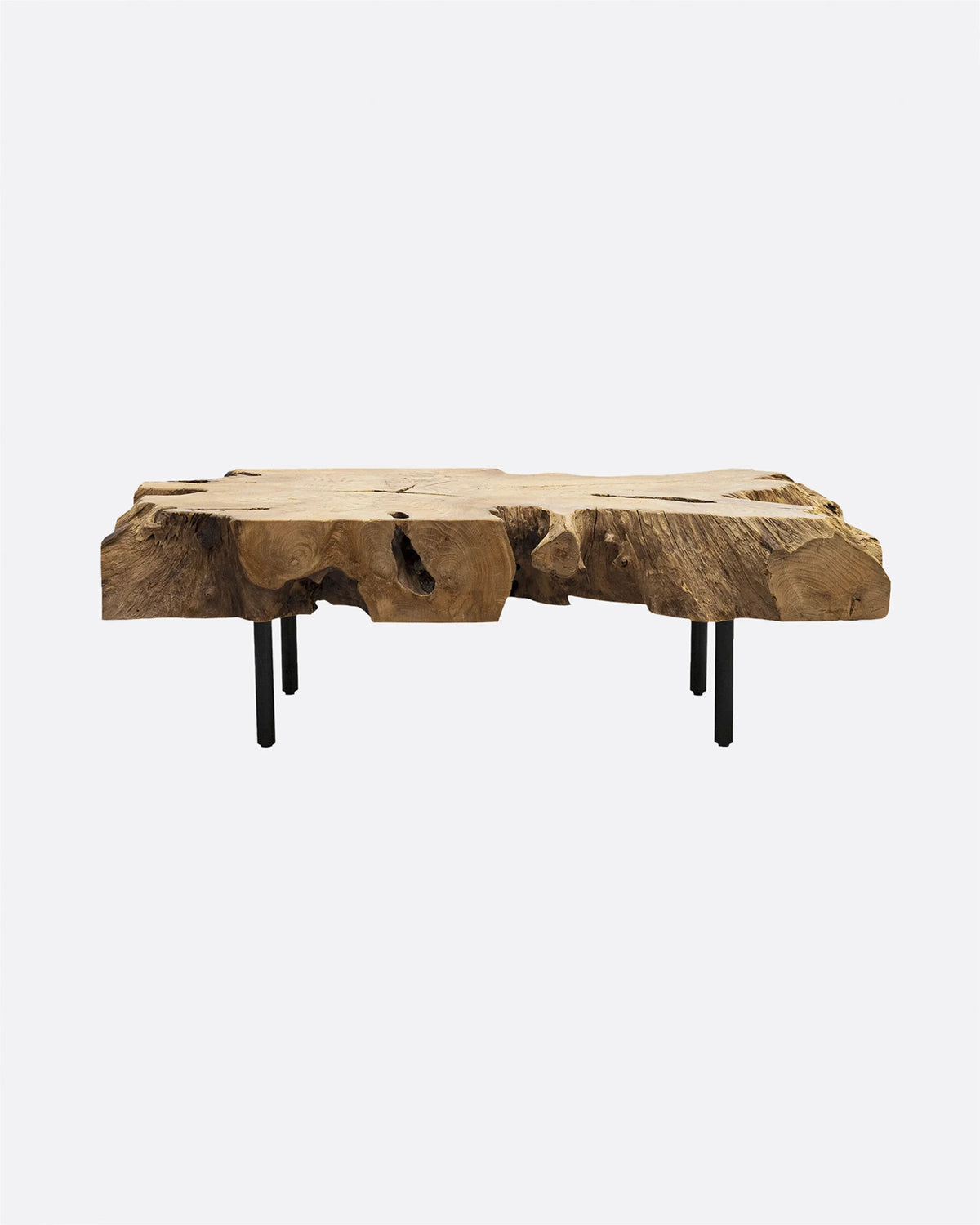 Mesa de centro de raíz de teca y hierro Root