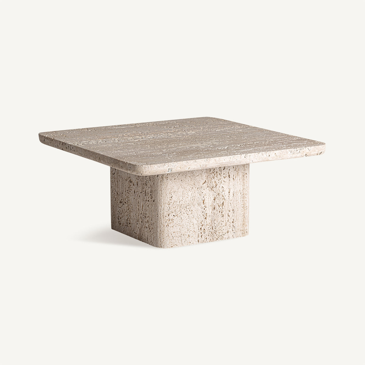 Mesa de centro de travertino Ustica 80 x 80 cm