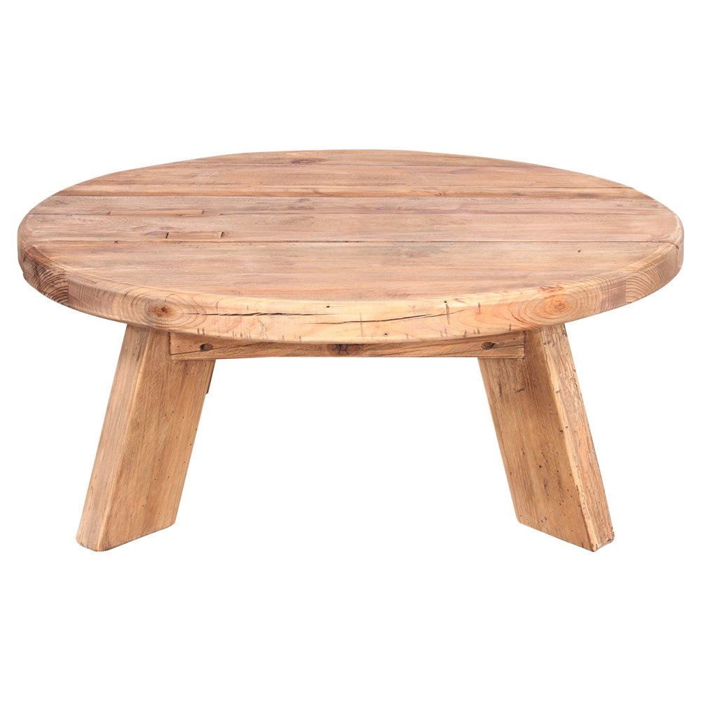 Mesa de centro redonda de pino macizo Blas